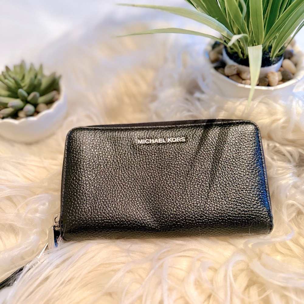 Michael Kors Full Sized Wallet- Black Leather